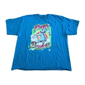 Fortnite Loot Llama T Shirt Men 2XL Unisex Teal Graphic Print Brite Bomber Gamer